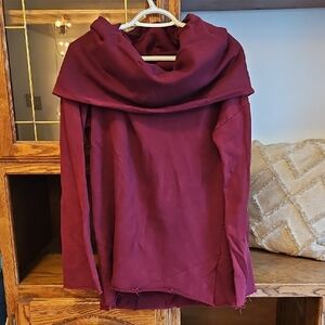 Elegant Burgundy Cowl Neck Sweater